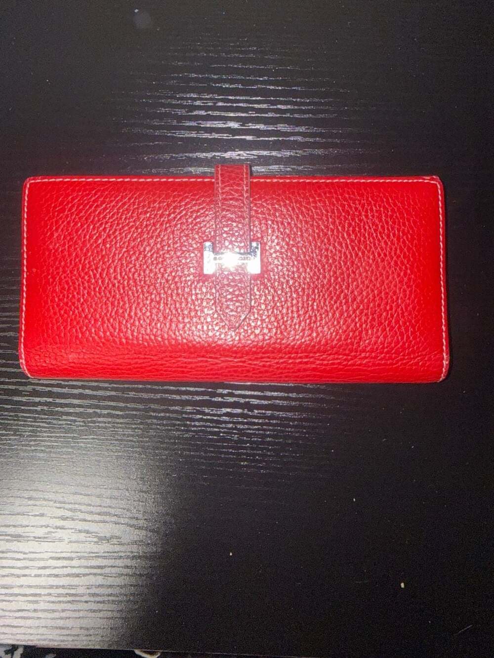 Hermès Béarn Long Wallet Red Leather with Silver Hardware